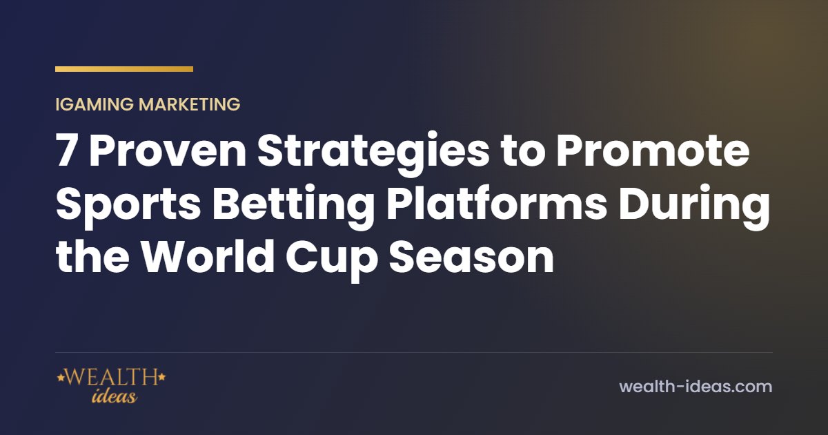 7 Proven Strategies to Promote Sports Betting Platforms During the World Cup Season 7 Proven Strategies to Promote Sports Betting Platforms During the World Cup Season