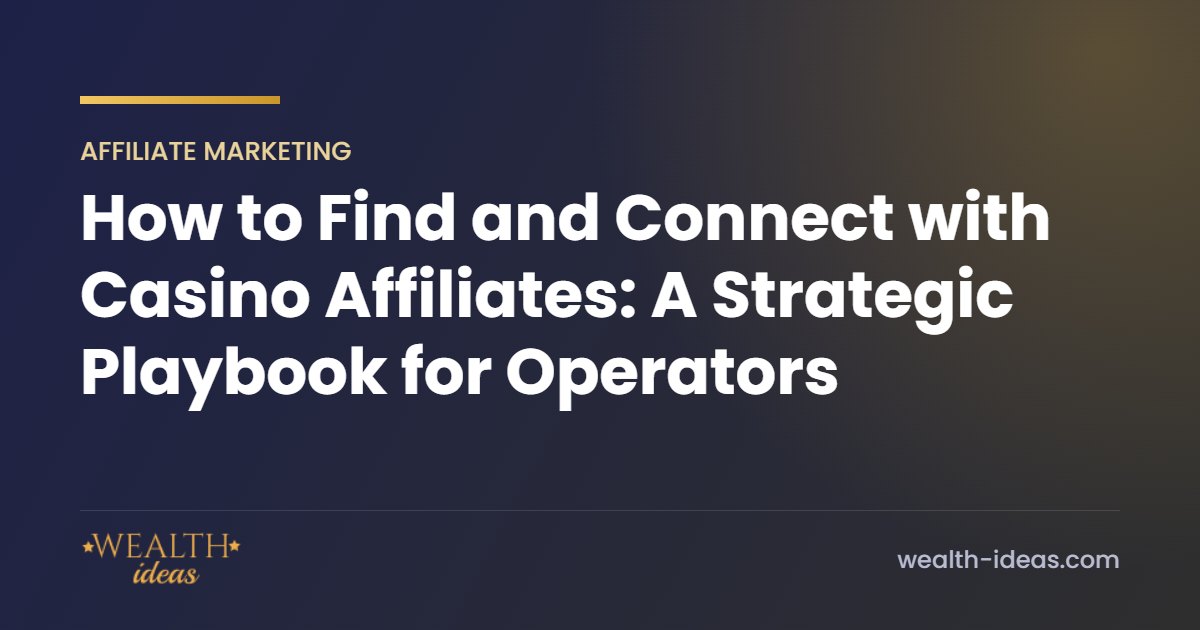 How to Find and Connect with Casino Affiliates: A Strategic Playbook for Operators How to Find and Connect with Casino Affiliates: A Strategic Playbook for Operators