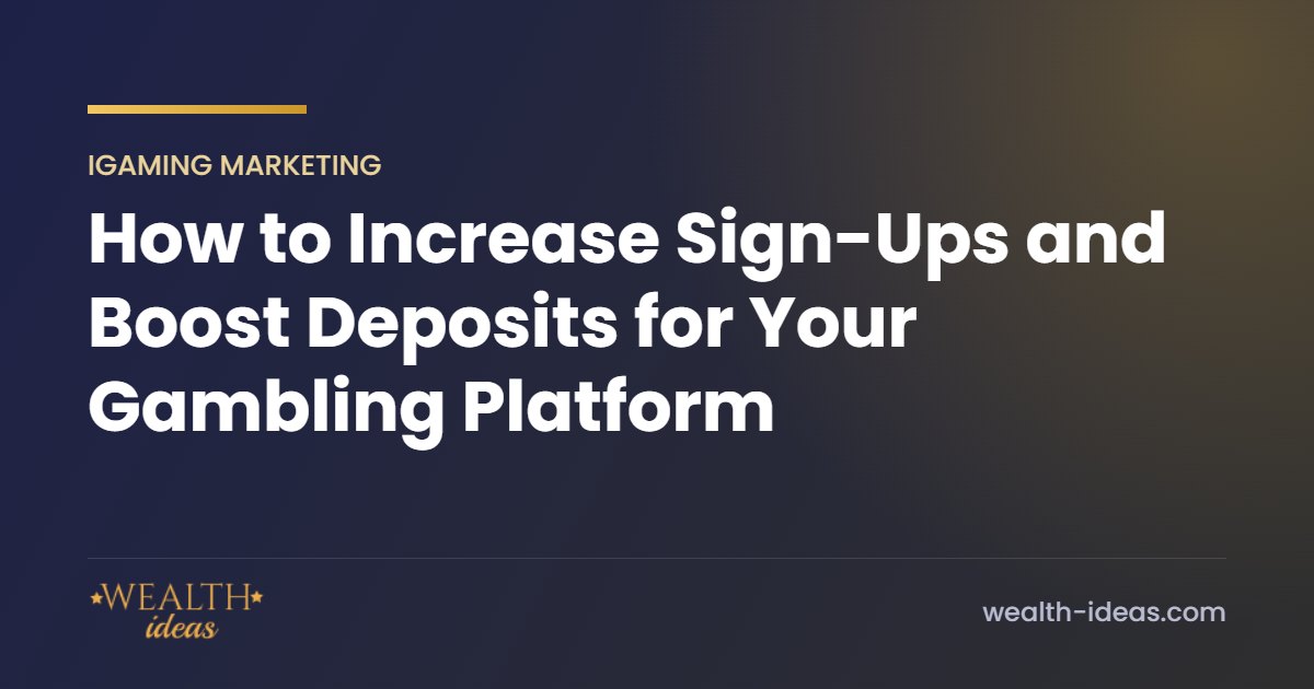 How to Increase Sign-Ups and Boost Deposits for Your Gambling Platform