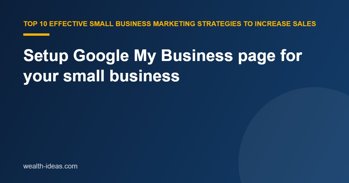 Setup Google My Business page for your small business