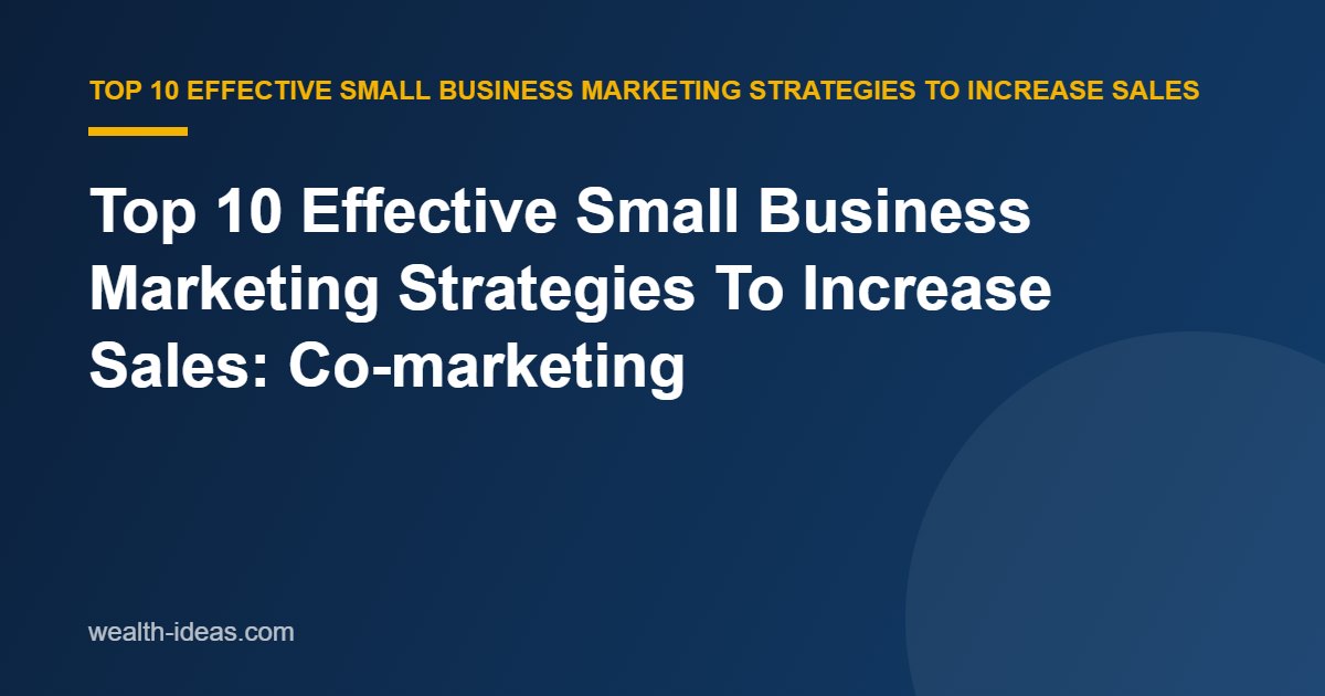 Top 10 Effective Small Business Marketing Strategies To Increase Sales: Co-marketing